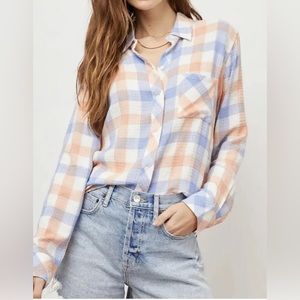 Rails: Brady Shirt in Blue Melon
Size: Small
Color:Blue Melon